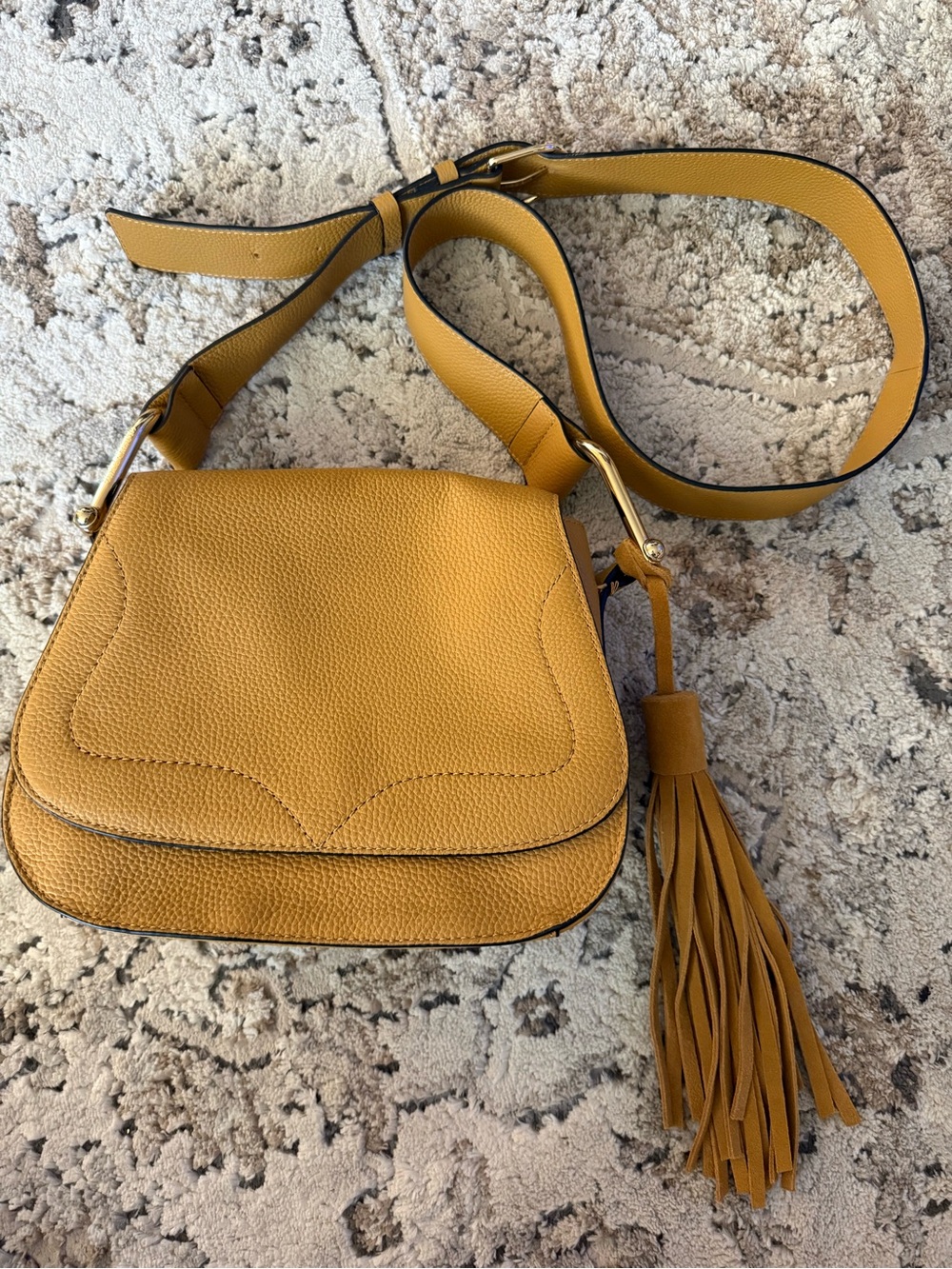 Vince Camuto Pebbled Leather Tassel Crossbody